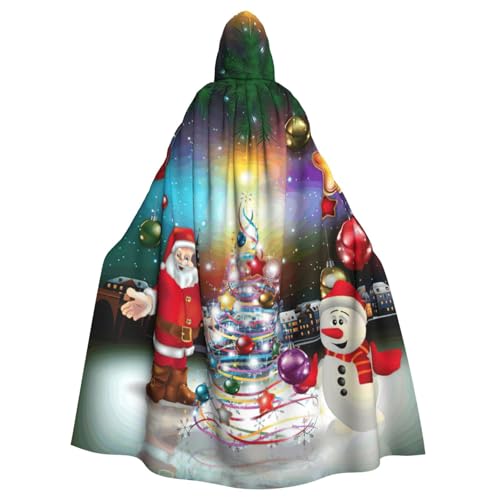 DDSFvbv Happy Christmas Unisex Halloween Kapuzenumhang Cosplay Kostüm Umhang für Party Dress Up Uniform Robe voller Länge von DDSFvbv
