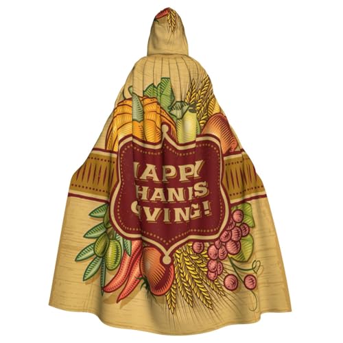 DDSFvbv Happy Thanksgiving Unisex Halloween Kapuzenumhang Cosplay Kostüm Umhang für Party Dress Up Uniform Robe voller Länge von DDSFvbv