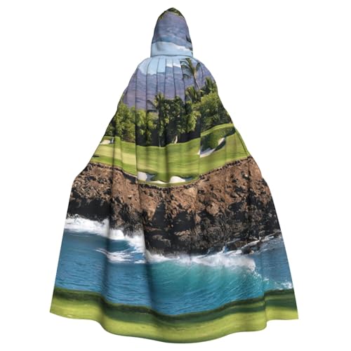 DDSFvbv Hawaii Beach Golf Course Unisex Halloween Kapuzenumhang Cosplay Kostüm Umhang für Party Dress Up Uniform Robe voller Länge von DDSFvbv