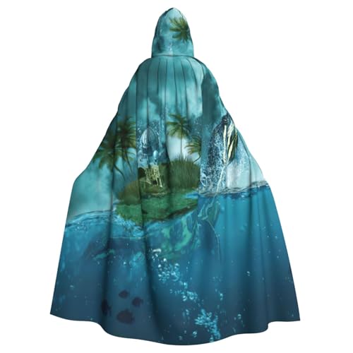 DDSFvbv Imagine Sky and Sea Unisex Halloween Kapuzenumhang Cosplay Kostüm Umhang für Party Dress Up Uniform Robe voller Länge von DDSFvbv