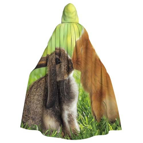 DDSFvbv Kaninchenpaar, Unisex, Halloween-Kapuzenumhang, Cosplay-Kostüm, Umhang für Party, Verkleidung, Uniform, Robe, volle Länge von DDSFvbv