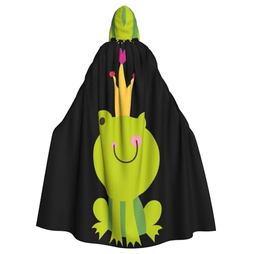 DDSFvbv Kronenfrosch Unisex Halloween Kapuzenumhang Cosplay Kostüm Umhang für Party Dress Up Uniform Robe voller Länge von DDSFvbv