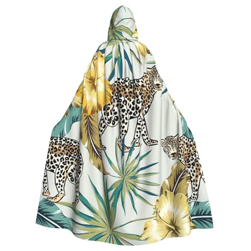 DDSFvbv Leoparden- und Palmblätter-Umhang mit Kapuze, Unisex, Halloween, Cosplay-Kostüm, Umhang für Partys, Uniform-Bademantel, volle Länge DDSFvbv Leoparden- und Palmblätter-Umhang mit Kapuze, Unisex, Halloween, Cosplay-Kostüm, Umhang für Partys, Uniform-Bademantel, volle Länge von DDSFvbv