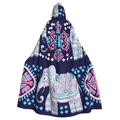 DDSFvbv Lila Elefant Unisex Halloween Kapuzenumhang Cosplay Kostüm Umhang für Party Dress Up Uniform Robe volle Länge von DDSFvbv