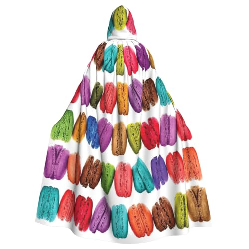 DDSFvbv Macaron Biscuit Flavored Pastries Unisex Halloween Kapuzenumhang Cosplay Kostüm Umhang für Party Dress Up Uniform Robe voller Länge von DDSFvbv