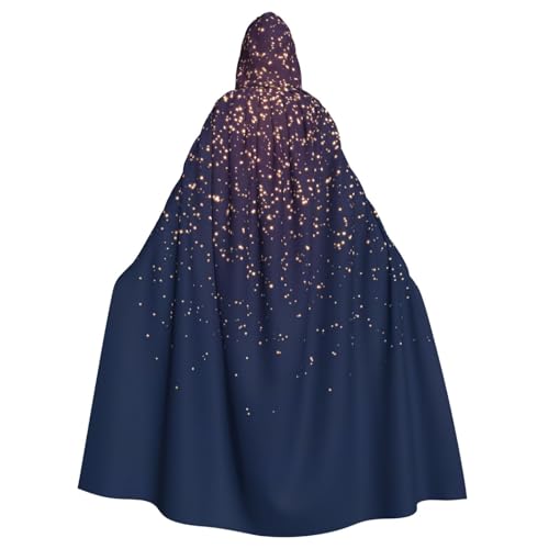 DDSFvbv Marineblauer Himmel und Sterne, Unisex, Halloween-Kapuzenumhang, Cosplay-Kostüm, Umhang für Party, Verkleidung, Uniform, Robe, volle Länge von DDSFvbv