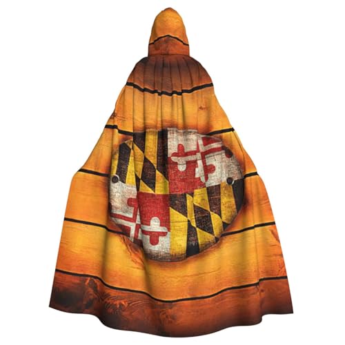 DDSFvbv Maryland-Flagge, Unisex, Halloween, Kapuzenumhang, Cosplay-Kostüm, Umhang für Party, Verkleidung, Uniform, Robe, volle Länge von DDSFvbv