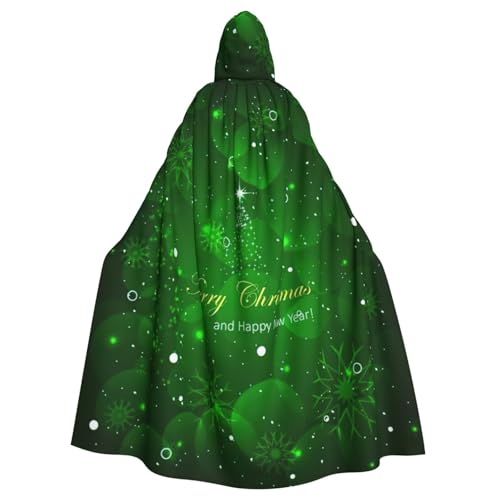 DDSFvbv Merry Christmas1 Unisex Halloween Kapuzenumhang Cosplay Kostüm Umhang für Party Dress Up Uniform Robe voller Länge von DDSFvbv