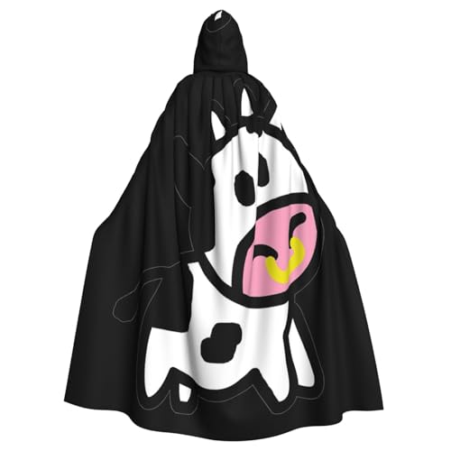DDSFvbv Niedlicher Kuh-Umhang mit Kapuze, Unisex, Halloween, Cosplay-Kostüm, Umhang für Party, Verkleidung, Uniform, Robe, volle Länge von DDSFvbv