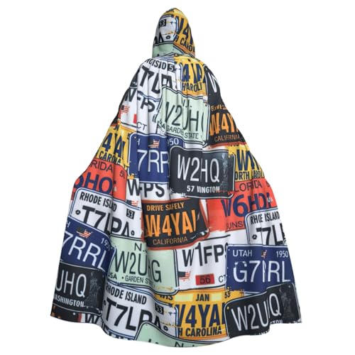DDSFvbv Nummernschild Unisex Halloween Kapuzenumhang Cosplay Kostüm Umhang für Party Dress Up Uniform Robe voller Länge von DDSFvbv