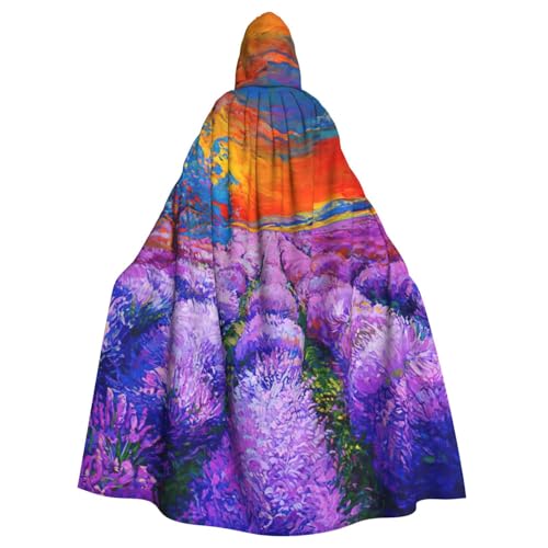 DDSFvbv Ölgemälde von Lavendel, Unisex, Halloween-Kapuzenumhang, Cosplay-Kostüm, Umhang für Party, Verkleidung, Uniform, Robe, volle Länge von DDSFvbv