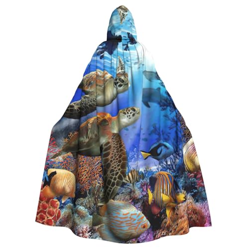 DDSFvbv Ocean Animal Turtle Unisex Halloween Kapuzenumhang Cosplay Kostüm Umhang für Party Dress Up Uniform Robe voller Länge von DDSFvbv