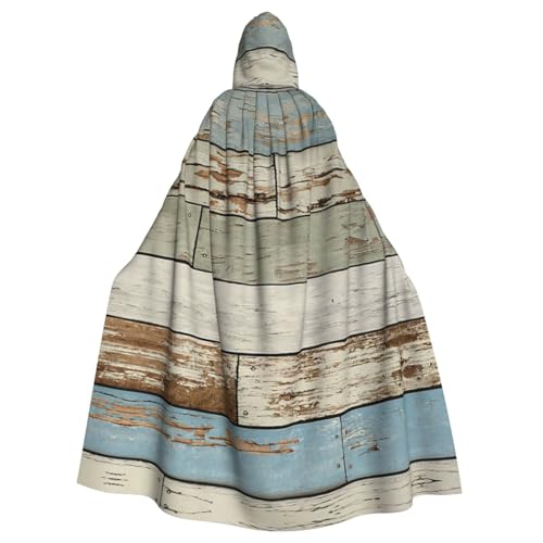 DDSFvbv Old Wooden Board Unisex Halloween Hooded Cape Cosplay Costume Cloak for Party Dress Up Uniform Robe Full Length von DDSFvbv
