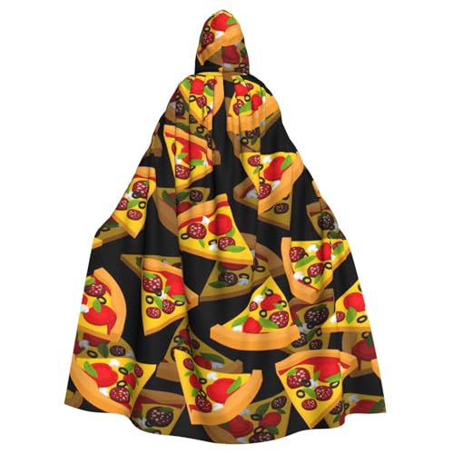 DDSFvbv Pizza 3D Unisex Halloween Kapuzenumhang Cosplay Kostüm Umhang für Party Dress Up Uniform Robe voller Länge von DDSFvbv