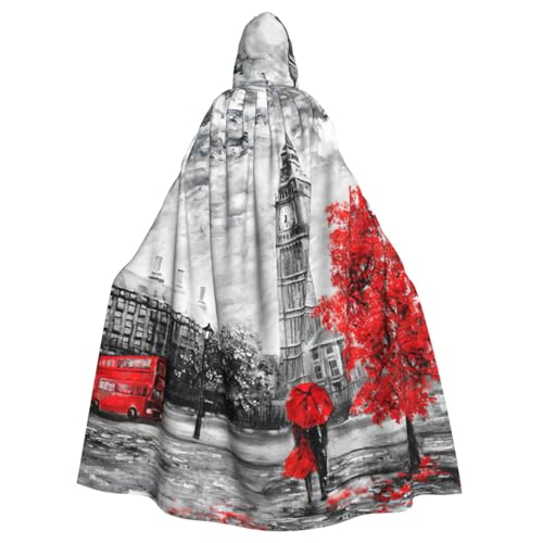 DDSFvbv Red London Street Unisex Halloween Kapuzenumhang Cosplay Kostüm Umhang für Party Dress Up Uniform Robe voller Länge DDSFvbv Red London Street Unisex Halloween Kapuzenumhang Cosplay Kostüm Umhang für Party Dress Up Uniform Robe voller Länge von DDSFvbv