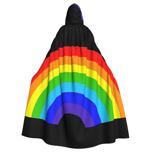 DDSFvbv Regenbogen Unisex Halloween Kapuzenumhang Cosplay Kostüm Umhang für Party Dress Up Uniform Robe voller Länge von DDSFvbv