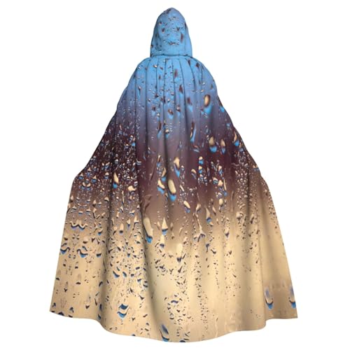 DDSFvbv Regentropfen auf Glas, Unisex, Halloween, Kapuzenumhang, Cosplay-Kostüm, Umhang für Party, Verkleidung, Uniform, Robe, volle Länge von DDSFvbv
