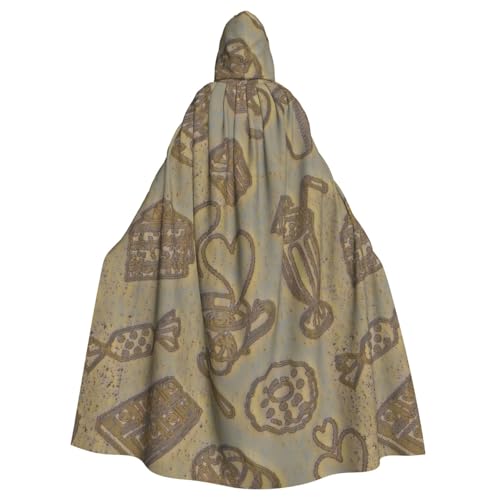 DDSFvbv Schwarzer Nachmittagstee-Umhang mit Kapuze, Unisex, Halloween, Cosplay-Kostüm, Umhang für Party, Verkleidung, Uniform, Robe, volle Länge von DDSFvbv