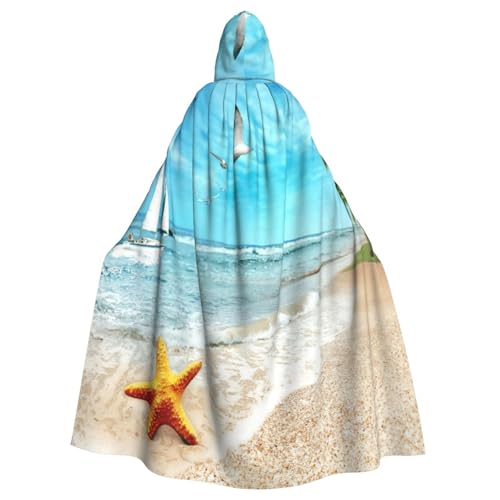 DDSFvbv Sea Beach Seestern Unisex Halloween Kapuzenumhang Cosplay Kostüm Umhang für Party Dress Up Uniform Robe volle Länge von DDSFvbv