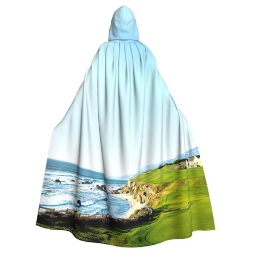 DDSFvbv Seaside Golfplatz, Unisex, Halloween, Kapuzenumhang, Cosplay-Kostüm, Umhang für Party, Verkleidung, Uniform, Robe, volle Länge von DDSFvbv