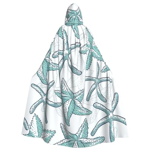 DDSFvbv Seestern Unisex Halloween Kapuzenumhang Cosplay Kostüm Umhang für Party Dress Up Uniform Robe voller Länge DDSFvbv Seestern Unisex Halloween Kapuzenumhang Cosplay Kostüm Umhang für Party Dress Up Uniform Robe voller Länge von DDSFvbv