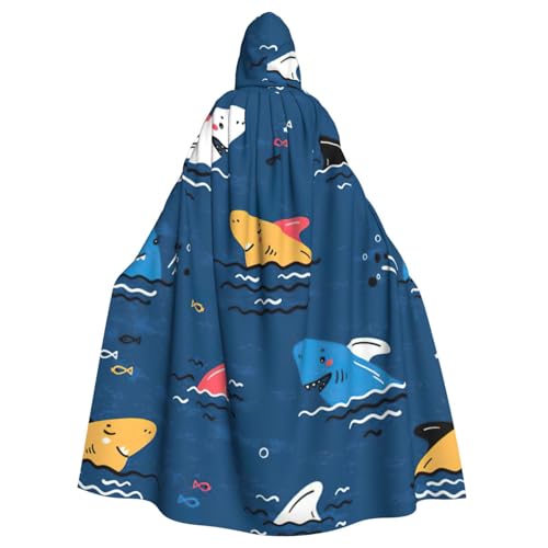 DDSFvbv Shark Unisex Halloween Kapuzenumhang Cosplay Kostüm Umhang für Party Dress Up Uniform Robe voller Länge von DDSFvbv