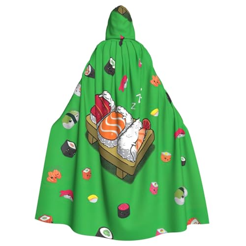 DDSFvbv Sleeping Sushi Unisex Halloween Kapuzenumhang Cosplay Kostüm Umhang für Party Dress Up Uniform Robe voller Länge DDSFvbv Sleeping Sushi Unisex Halloween Kapuzenumhang Cosplay Kostüm Umhang für Party Dress Up Uniform Robe voller Länge von DDSFvbv