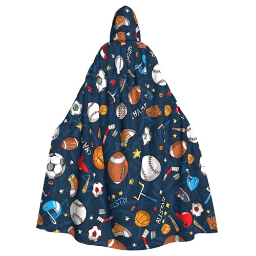 DDSFvbv Sport-Baseball-Spiel, Unisex, Halloween, Kapuzenumhang, Cosplay-Kostüm, Umhang für Party, Verkleidung, Uniform, Robe, volle Länge von DDSFvbv