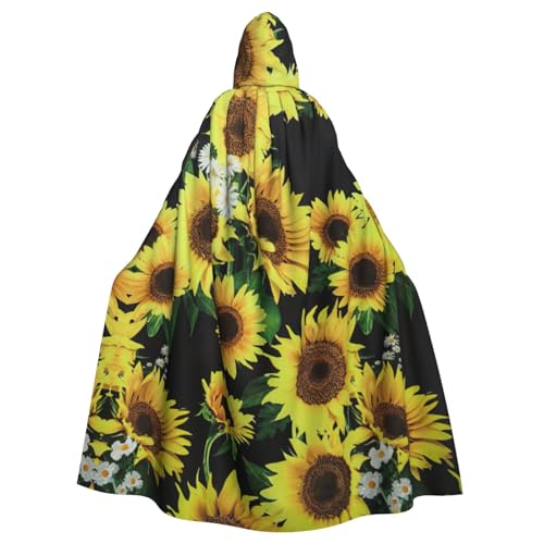 DDSFvbv Sunflower 1 Unisex Halloween Kapuzenumhang Cosplay Kostüm Umhang für Party Dress Up Uniform Robe voller Länge von DDSFvbv