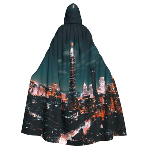 DDSFvbv Taipei Scenery Unisex Halloween Kapuzenumhang Cosplay Kostüm Umhang für Party Dress Up Uniform Robe voller Länge von DDSFvbv