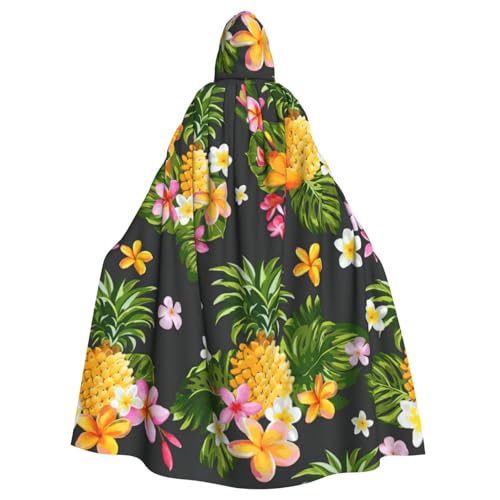 DDSFvbv Tropische Ananas-Hawaii-Umhang mit Kapuze, Unisex, Halloween, Cosplay, Kostüm, Umhang für Party, Verkleidung, Uniform, Robe, volle Länge von DDSFvbv