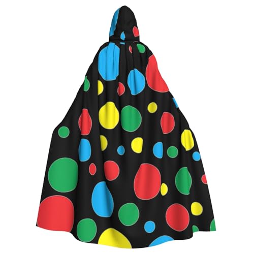 DDSFvbv Twister Polka Dots Unisex Halloween Kapuzenumhang Cosplay Kostüm Umhang für Party Dress Up Uniform Robe voller Länge von DDSFvbv