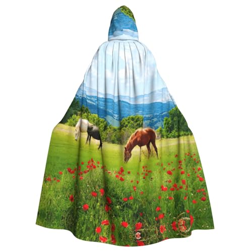 DDSFvbv Verschiedene Arten von Pferden, Unisex, Halloween, Kapuzenumhang, Cosplay-Kostüm, Umhang für Party, Verkleidung, Uniform, Robe, volle Länge von DDSFvbv