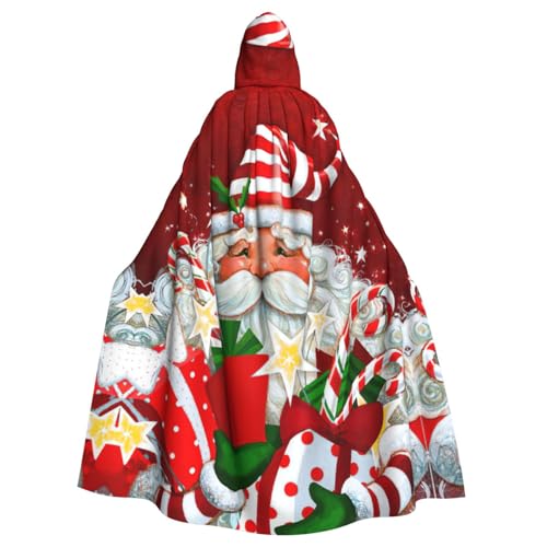 DDSFvbv Weihnachtsmann1 Unisex Halloween Kapuzenumhang Cosplay Kostüm Umhang für Party Dress Up Uniform Robe voller Länge von DDSFvbv
