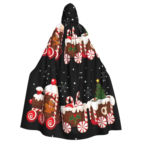 DDSFvbv Weihnachtszug Unisex Halloween Kapuzenumhang Cosplay Kostüm Umhang für Party Dress Up Uniform Robe voller Länge von DDSFvbv