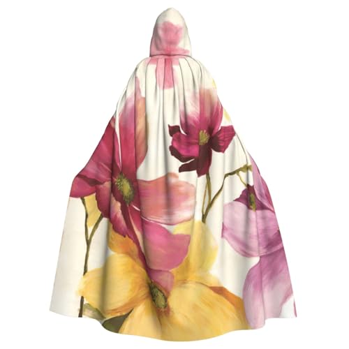 DDSFvbv Wtercolor Unisex Kapuzenumhang mit Blume, Cosplay, Kostüm, Umhang für Party, Verkleidung, Uniform, Robe, volle Länge von DDSFvbv