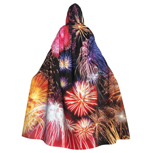 DDSFvbv Wunderschönes Feuerwerk Unisex Halloween Kapuzenumhang Cosplay Kostüm Umhang für Party Dress Up Uniform Robe voller Länge von DDSFvbv