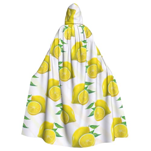 DDSFvbv Yellow Lemon Unisex Halloween Kapuzenumhang Cosplay Kostüm Umhang für Party Dress Up Uniform Robe voller Länge von DDSFvbv