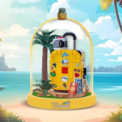 Acryl-Displaybox, hochdurchlässig, staubdicht, kompatibel mit Lego 40817 gelbem Koffermodell, wasserdicht und feuchtigkeitsbeständig, solide Tragfähigkeit, kristallklar (nur Displaybox) von DDXMML