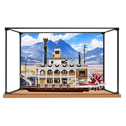 Acryl-Vitrine für Lego 21356 K-Dampfgarer-Set, staubdicht, Aufbewahrungsbox, transparente Hülle, kompatibel mit 21356 (nur Displaybox, Kit nicht im Lieferumfang enthalten) (Holzrücken-Spray) von DDXMML