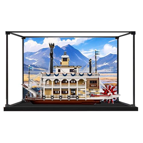 Acryl-Vitrine für Lego 21356 K-Dampfgarer-Set, staubdicht, Aufbewahrungsbox, transparente Hülle, kompatibel mit 21356 (nur Displaybox, Kit nicht im Lieferumfang enthalten) (schwarzes Rückenspray) von DDXMML