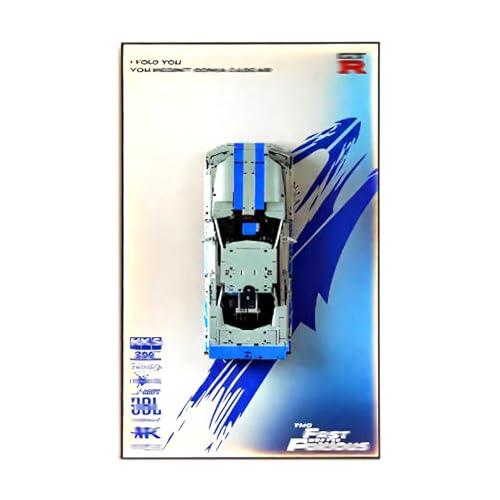 Display Wallboard für Lego Speed Racing 42210 GTR Cars Spielzeug Modellset Wandrahmen, Kit Display Rahmen, kompatibel mit 42210 (nur Rahmen) (USB-Beleuchtung) von DDXMML