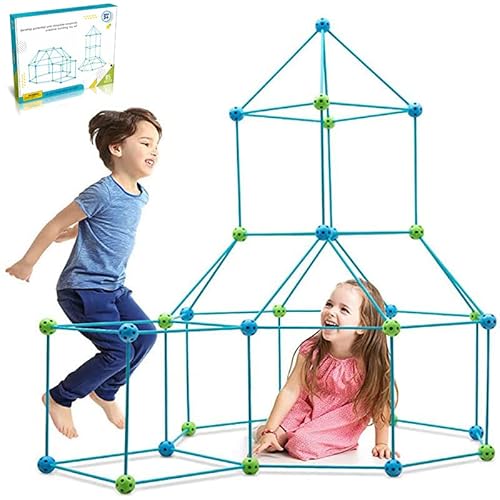 140Pcs DIY Konstruktionsspielzeug ab 5, Kinder Outdoor Spielzeug, Höhle Bauen, Bauspielzeug, Indoor Spielhaus Mädchen Jungen von DDYX2020