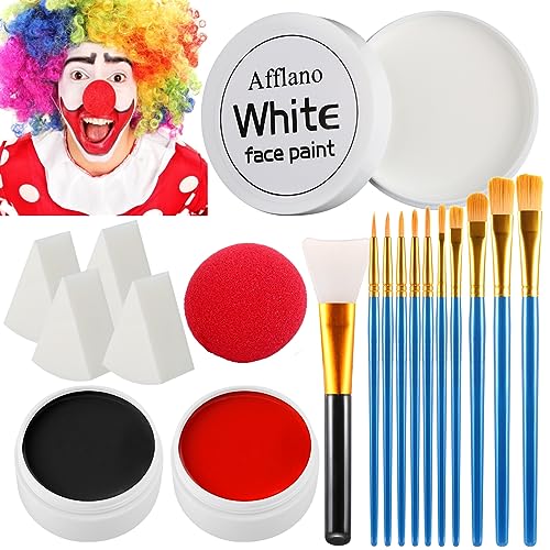DE'LANCI Halloween Schwarz Weiß Rot Gesicht Körperfarbe,Gesichtsbemalung für Skelett Clown Makeup,Pro Halloween SFX Makeup Schminke für Zombie Schädel Gespenst Gesicht,Waschbar Face Paint Body Paint DE'LANCI Halloween Schwarz Weiß Rot Gesicht Körperfarbe,Gesichtsbemalung für Skelett Clown Makeup,Pro Halloween SFX Makeup Schminke für Zombie Schädel Gespenst Gesicht,Waschbar Face Paint Body Paint von DE'LANCI