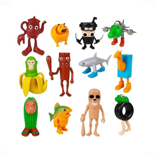 Tung Tung Tung Sahur Figur, 3D Gedrucktes Italian Brainrot Figuren 8er Set, Trallalero Trallala Figur, Brr Brr Patapim Figuren Set, Tung Tung Tung Sahur Sammlerfigur zum Sammeln und Dekorieren (12) von DEAMOX