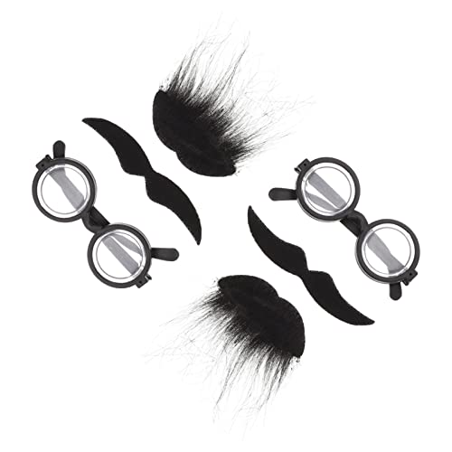 2 Sätze Halloween gefälschter Bart Aufhänger Herrenbekleidung Kleiderablage Halloween Dekoration Halloween-Dekoration Cosplay gefälschter Bart Bühnen-Cosplay-Bart Polyester Black DEARMAMY von DEARMAMY