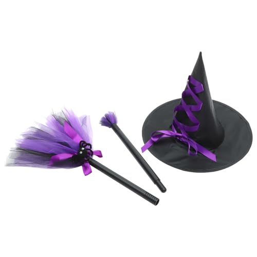 DEARMAMY 1 Satz Besen Hexenhut Halloween- - Dekorativer Hexenhut Hexen-cosplay-besen Halloween-besenstiel- Halloween Hängender Anhänger Hexenhut Für Die Party Stoff Violett DEARMAMY 1 Satz Besen Hexenhut Halloween- - Dekorativer Hexenhut Hexen-cosplay-besen Halloween-besenstiel- Halloween Hängender Anhänger Hexenhut Für Die Party Stoff Violett von DEARMAMY