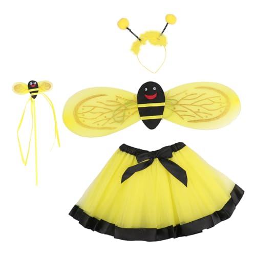 DEARMAMY Gelbes Tutu-kleid Mit Bienenflügeln 4-teiliges Set Kinderkostüm Für Party Und Karneval DEARMAMY Gelbes Tutu-kleid Mit Bienenflügeln 4-teiliges Set Kinderkostüm Für Party Und Karneval von DEARMAMY