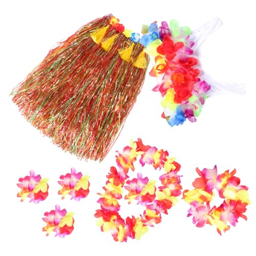 DEARMAMY 1 Satz Bunter Grasrockanzug Luau-Partyzubehör Hula-Tanz-Girlande sommer dekoration hawaiianischer Kopfschmuck für Frauen Gefälligkeiten für Strandpartys Kunststofffaser Yellow DEARMAMY 1 Satz Bunter Grasrockanzug Luau-Partyzubehör Hula-Tanz-Girlande sommer dekoration hawaiianischer Kopfschmuck für Frauen Gefälligkeiten für Strandpartys Kunststofffaser Yellow von DEARMAMY