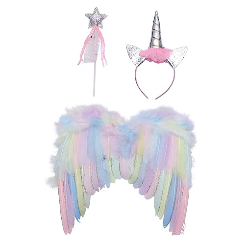 DEARMAMY 1 Satz Einhorn Verkleiden Sich Für Engel Kostüme Für Flügel-kopfschmuck-kostüm Cosplay-engel-kostüm Feder Colorful DEARMAMY 1 Satz Einhorn Verkleiden Sich Für Engel Kostüme Für Flügel-kopfschmuck-kostüm Cosplay-engel-kostüm Feder Colorful von DEARMAMY